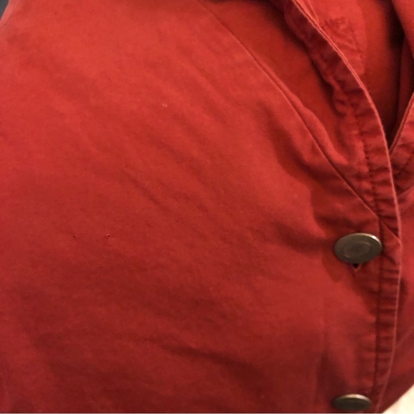 J Jill Button Front High Low hem Lace Trim Blouse Burnt Orange XS - Picture 6 of 6